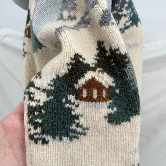 Vintage Ralph Lauren Wool Sweater Sled Dog Huskies Winter Holiday Hoodie Size S - Picture 8 of 16